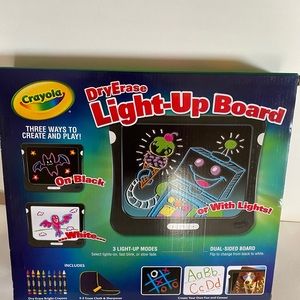 Crayola Dry Erase Light Up Board Dual Sided Drawing Toy NWB